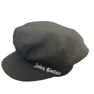 Juicy Couture Y2K  Black Newsboy Hat